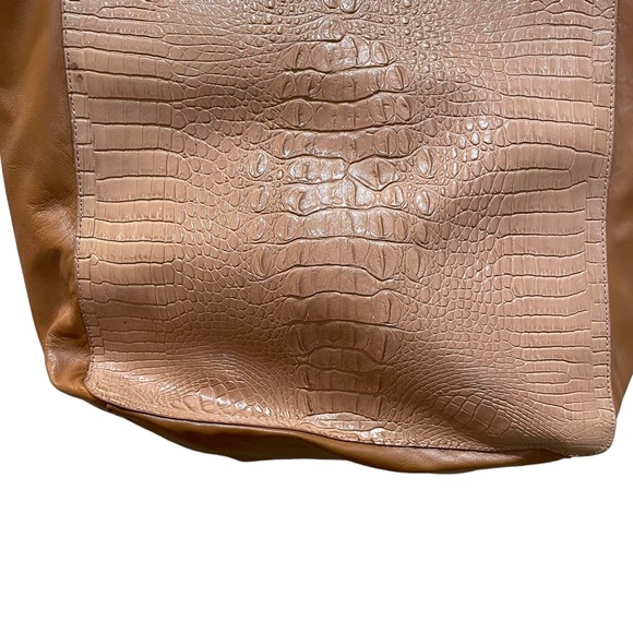 Jana Feifer Tan Croc Embossed Large Tote Bag - Picture 6 of 9